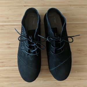 TOMS Black Suede Tribal Boots
